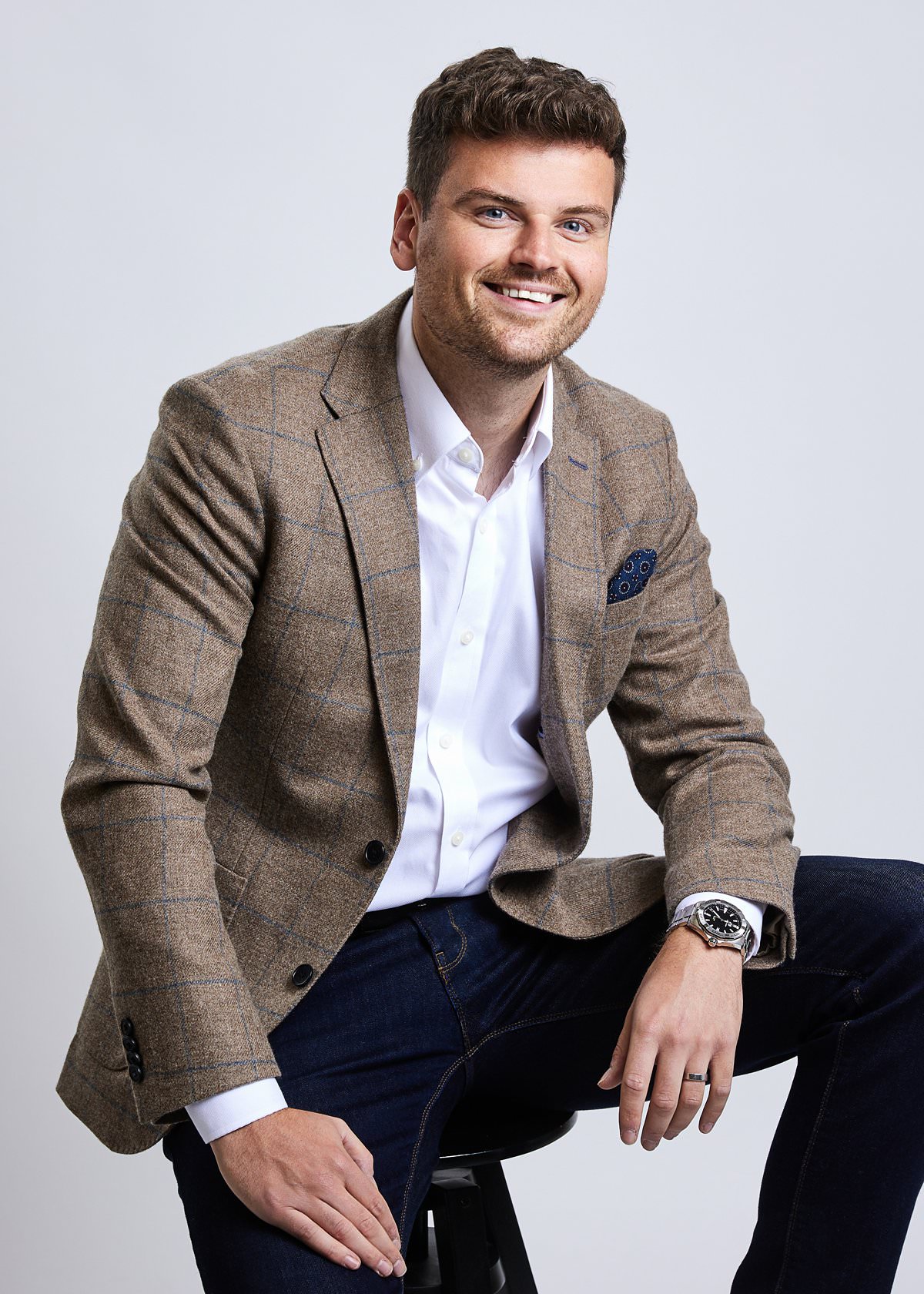 stylish business man branding portrait for marketing campaign by cardiff advertising photographer